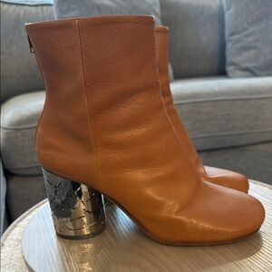 Margiela Tabi Leather Ankle Boots with mirror Heel